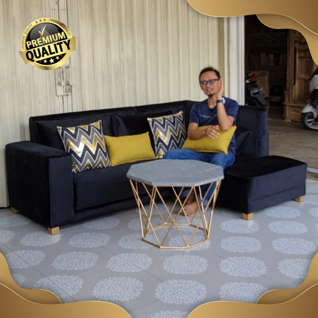 Set Kursi Tamu Sofa Sudut / Pojok Minimalis Modern | Sofa Bentuk L