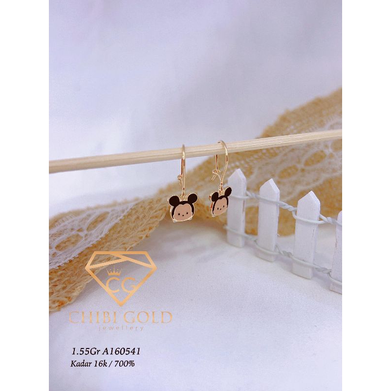 CHIBI - Anting anak emas 700 kadar 16k