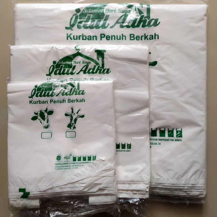 Sablon 1 Warna Kresek Ukuran 15 Qurban Custom Desain Lebaran Haji