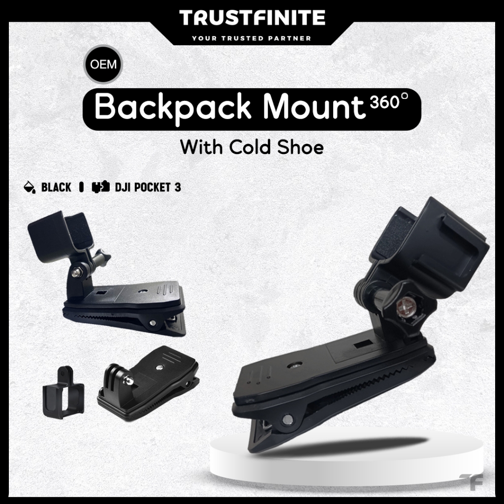 OEM 360 Backpack Shoulder Clip Bracket Mount for DJI Pocket 3 / DJI Pocket 2 / DJI Osmo Pocket