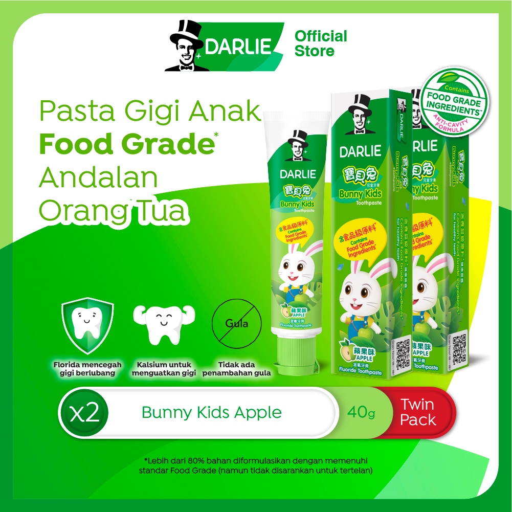 DARLIE Bunny Kids Apple Pasta Gigi 40 gr - Twin Pack Isi 2 Pcs - (Variasi)