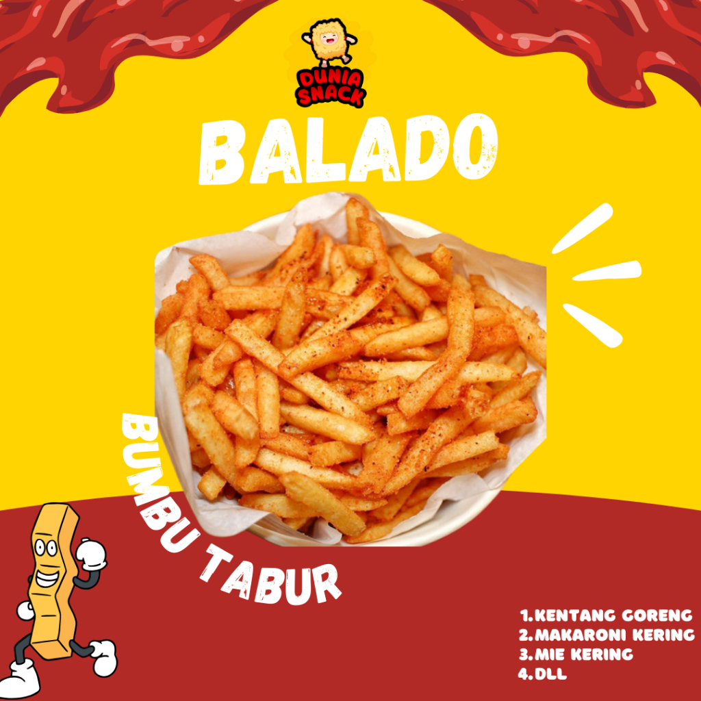 

Bumbu Tabur Bubuk Instan Kentang Balado Premium Berkualitas 250 gr