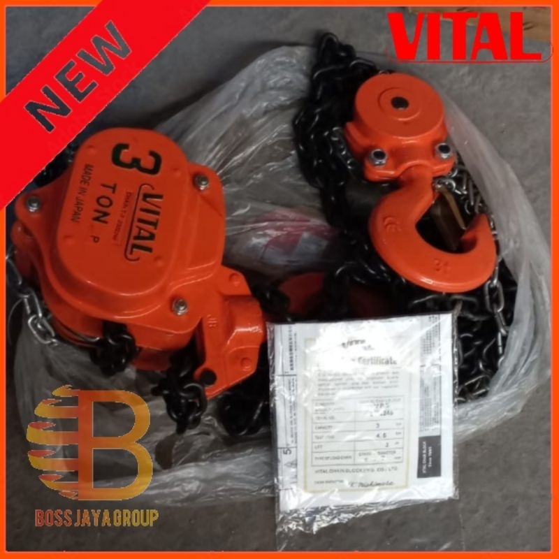 Chain block 3 ton x 5 meter vital japan