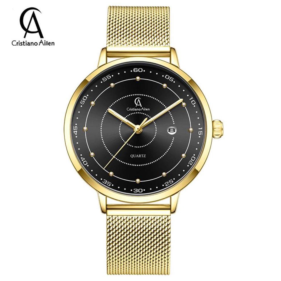 ART T6I3 Jam Tangan Pria Cristiano Aillen CA 838W Quartz Alloy Chrono
