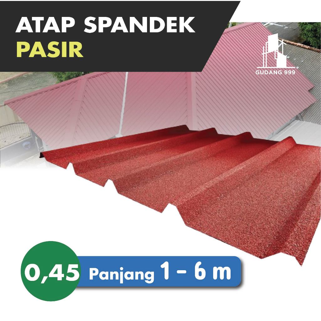 Spandek Pasir / Spandek 0,45 mm  / Atap Spandeck / Spandek Gelombang Warna