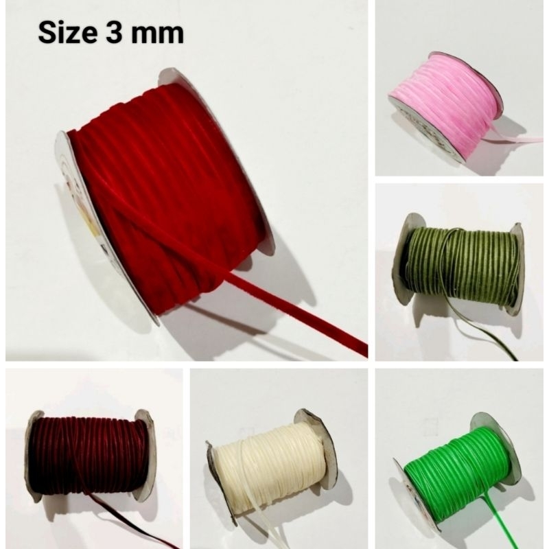 

5 yard Pita velvet size 3 mm (1/8") pita bludru