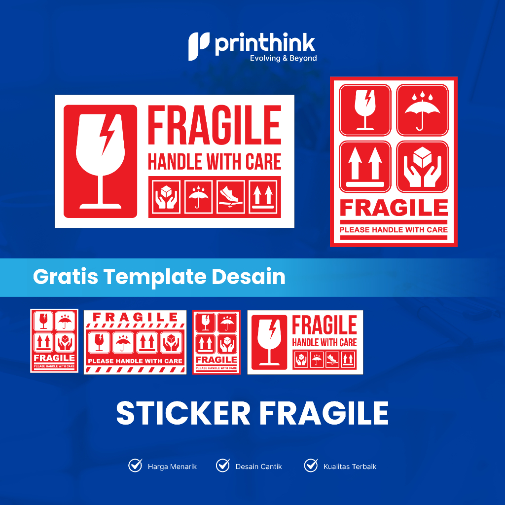 

Stiker Vinyl Cromo Label Fragile Anti Air