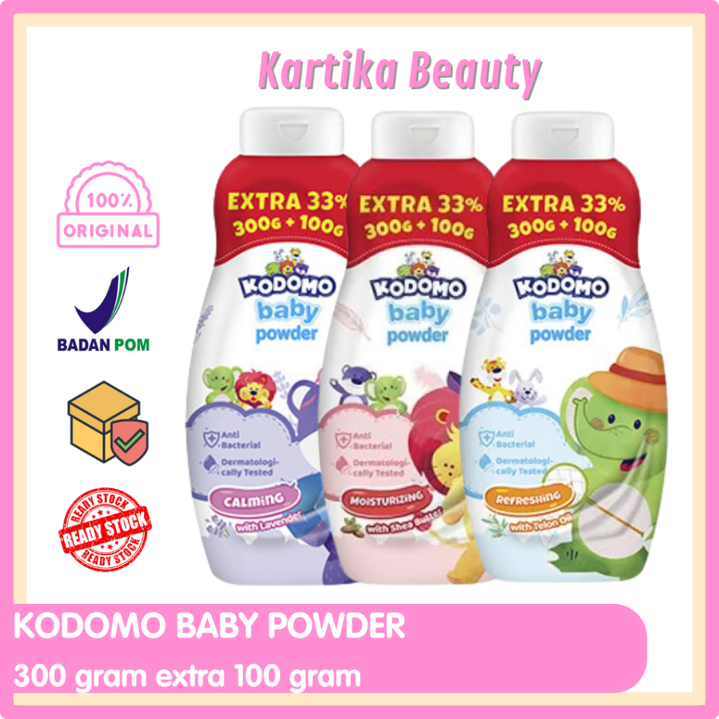 KODOMO BABY POWDER UKURAN BESAR 300 GRAM + 100 GRAM EXTRA 33% BEDAK BAYI KODOMO