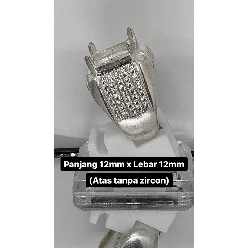 Syahira Silver Ring Cincin Perak 925 Model Semi Microsetting Tanam Kotak