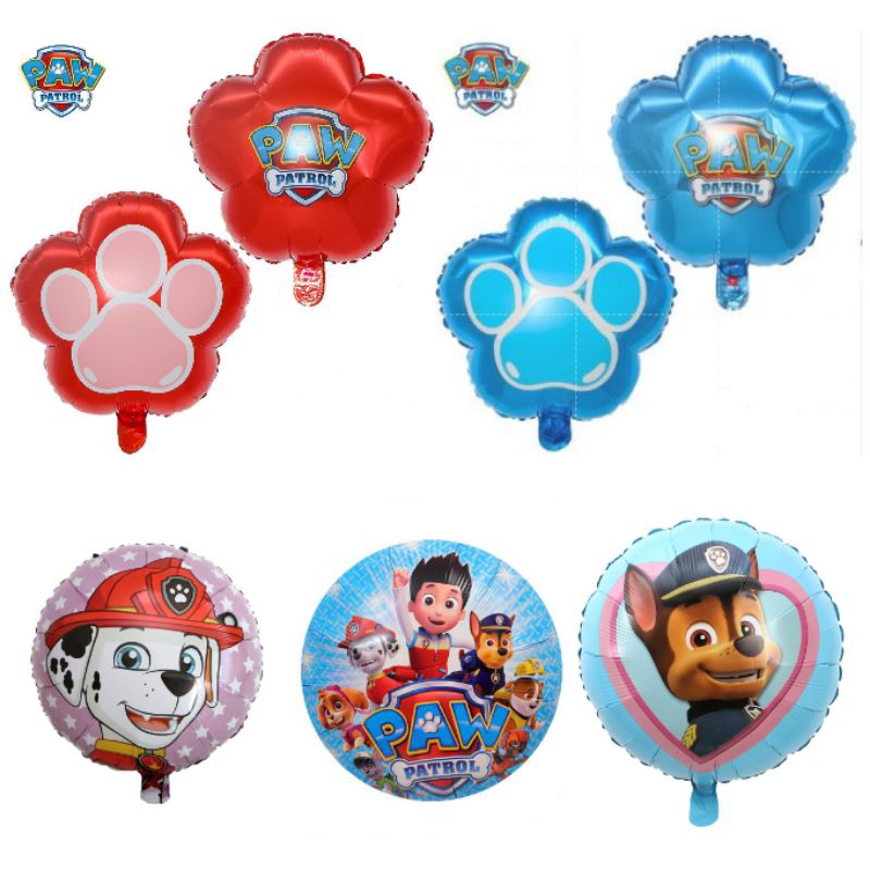 Balon Foil Paw Patrol / Balon Karakter Chase Ruble Sky Marshal Paw Patrol