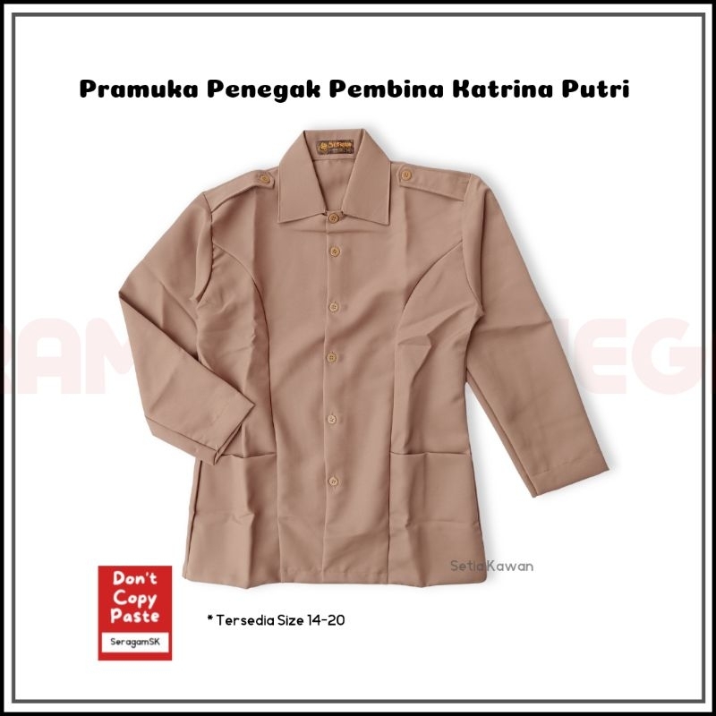 Kemeja Pramuka PEMBINA (khusus Perempuan) Bahan KATRINA Merk Seragam