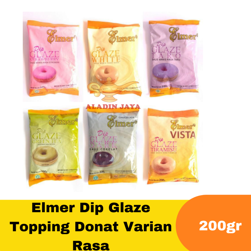 

Elmer Dip Glaze 200gr Topping Donat Varian Rasa Celupan Pelapis Donut