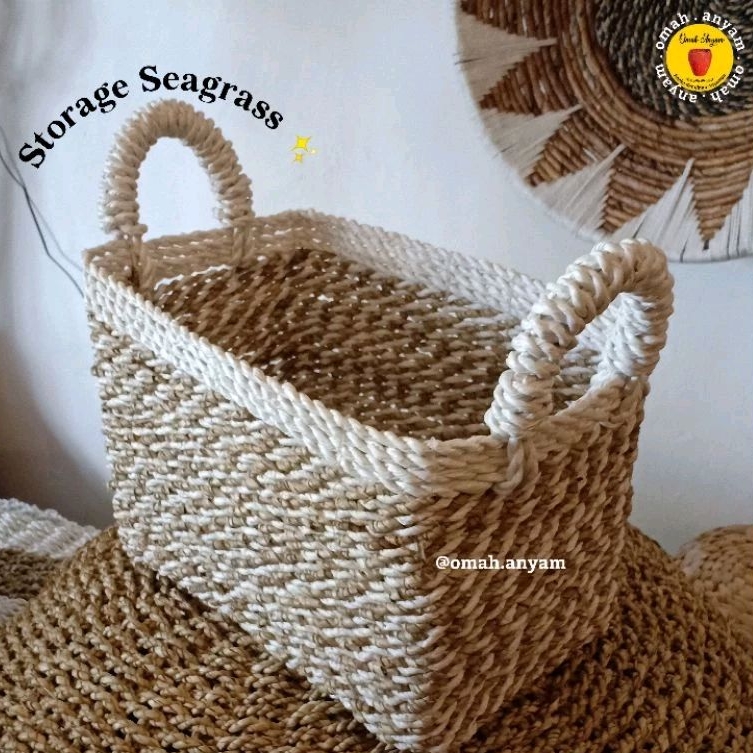 keranjang anyaman seagrass/Keranjang pandan laut/storage seagrass