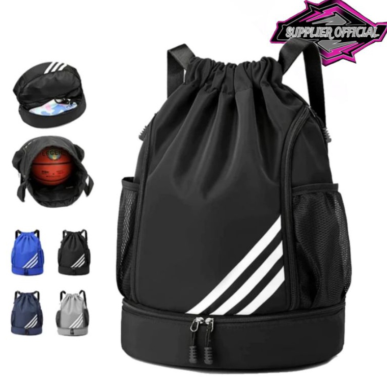 ART V7C Tas Ransel Serut Sporty Tas Ransel Olahraga Cowok Cewek Tas buat sepatu Futsal Voli Basket M
