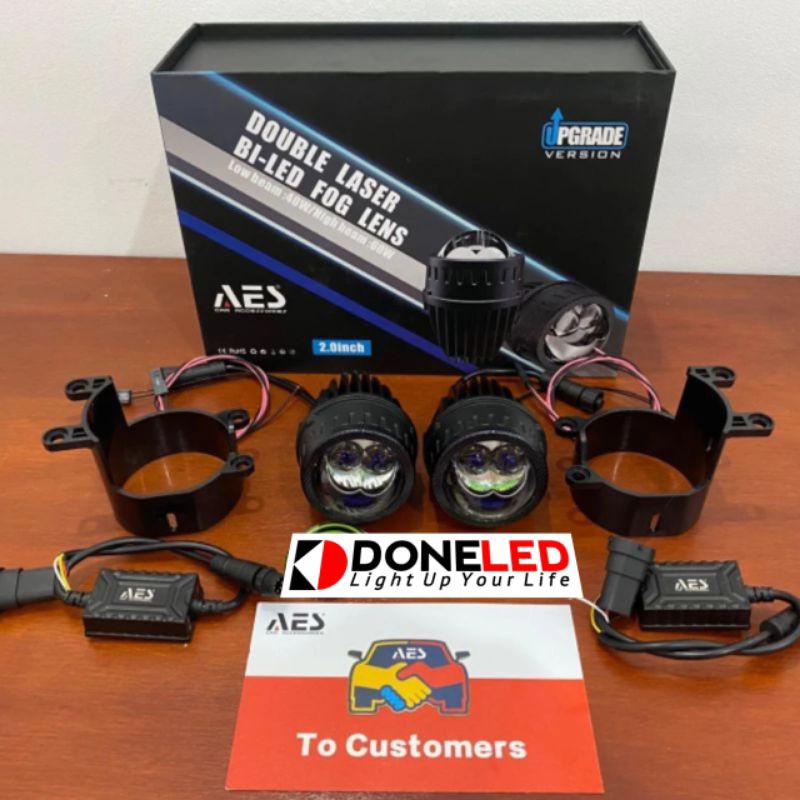 FOGLAMP BILED AES DOUBLE LASER 2 Inch  MOBIL TOYOTA HONDA UNIVERSAL