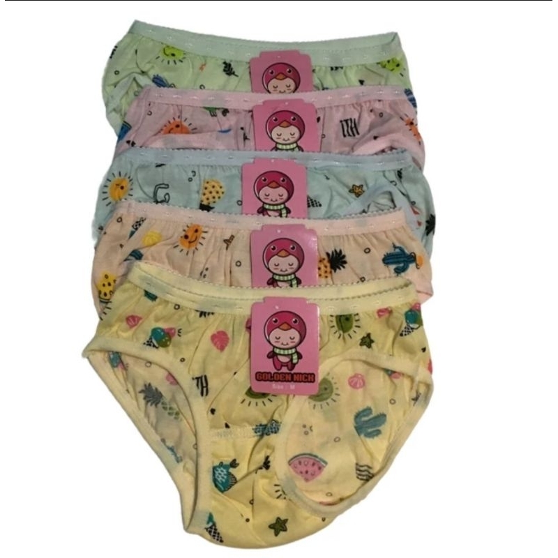 6 PCS CELANA DALAM ANAK  PEREMPUAN GOLDEN NICK FULL PRINT M L XL/CELANA DALAM ANAK CEWEK/CANCUT ANAK