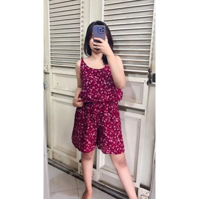 Jumpsuit Kipir Bali Pendek Jumbo LD 120/XXL