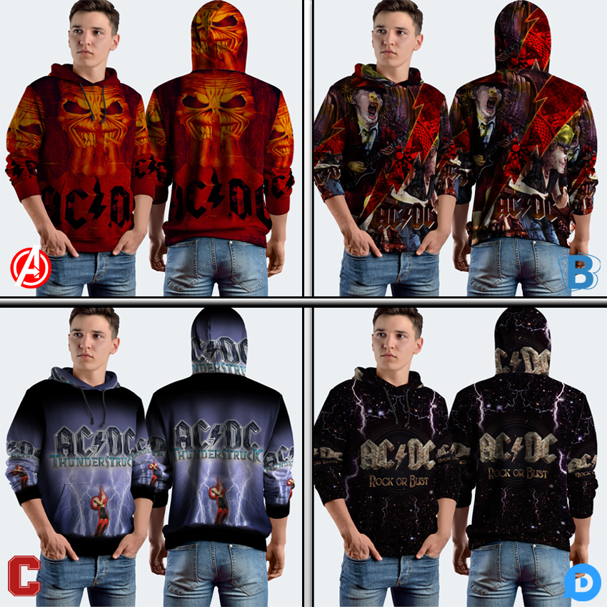 Jumper Hoodie ACDC Rock Band AC DC Hoodie Pullover Fullprint Bahan Polyester Jersey | SKU-1255903