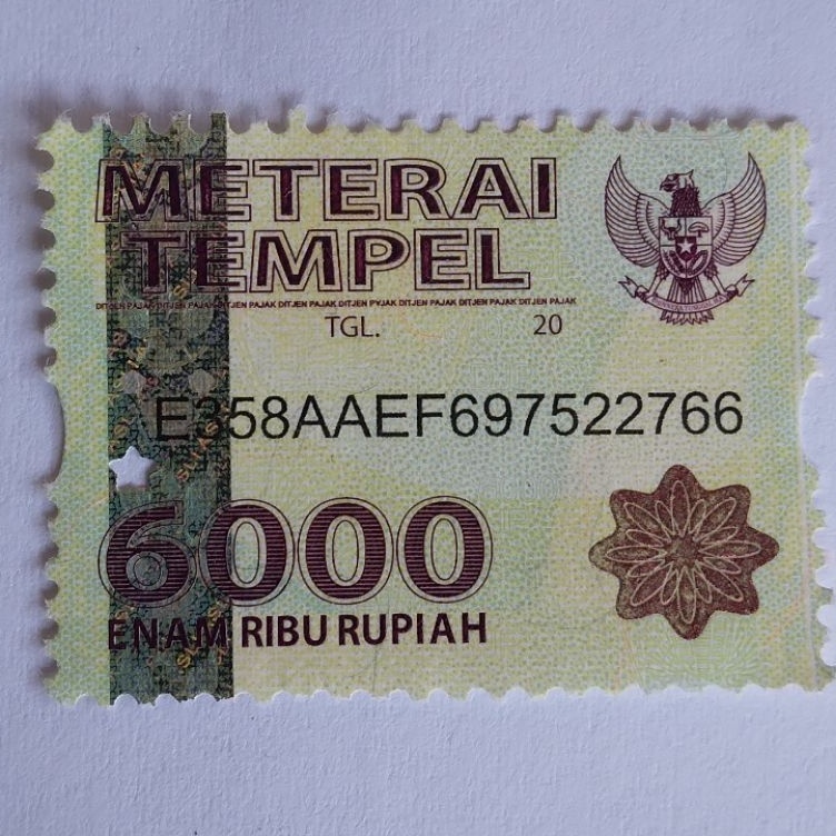 

Lagi Dicari materai Rp6 asli original tahun 215 22