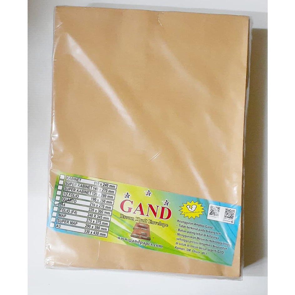 

Baru Spesial GAND AMPLOP COKLAT A4 GAND ISI 1
