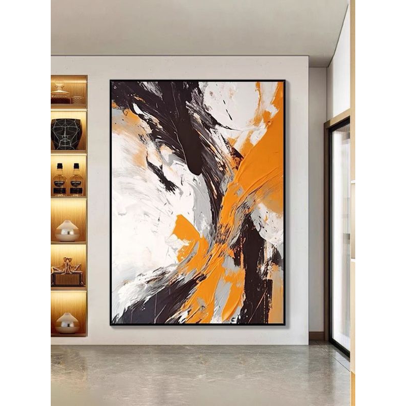 lukisan dinding ruang tamu abstrak modern