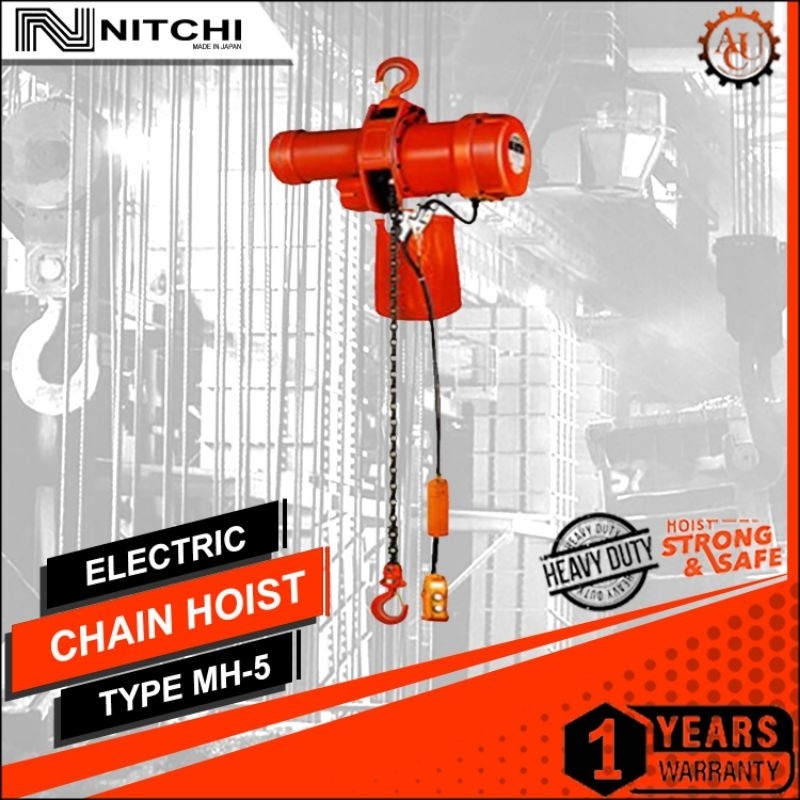 Electric Chain Hoist 2 Ton x 6 Meter NITCHI 3 Phase ( Japan )