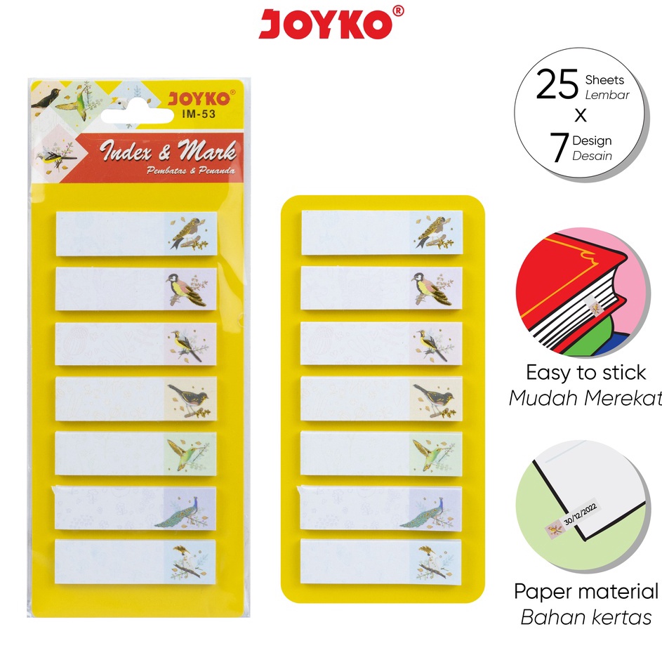 

Sekarang Diskon Index Mark Penanda Pembatas Joyko IM53 Kertas