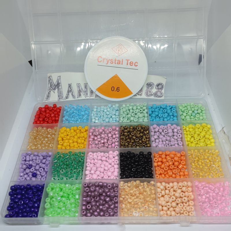 MB - Diy Pernak Pernik Gelang 1 Box Mute Manik Manik Pasir - Diy Gantungan / Gelang Manik Aesthetic