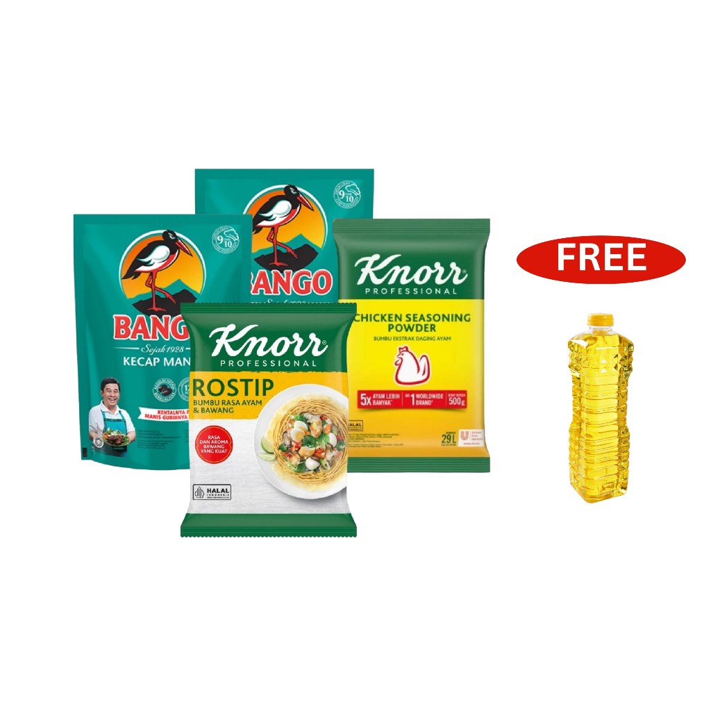 

Bango 1.5KG (X2) + Knorr Ayam 500G + Knorr Rostip 200GR Free Minyak 1L
