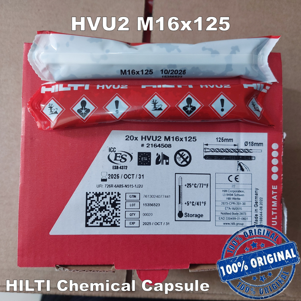 HILTI Capsule Adhesive HVU2 M16x125
