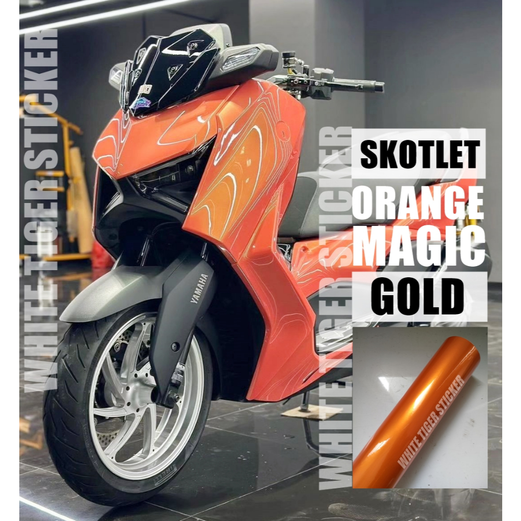 SKOTLET STIKER MOTOR ORANGE LEMBAYUNG GOLD SKOTLET ORANGE LEMBAYUNG STIKER MOTOR OREN MAGIC CANDY SK
