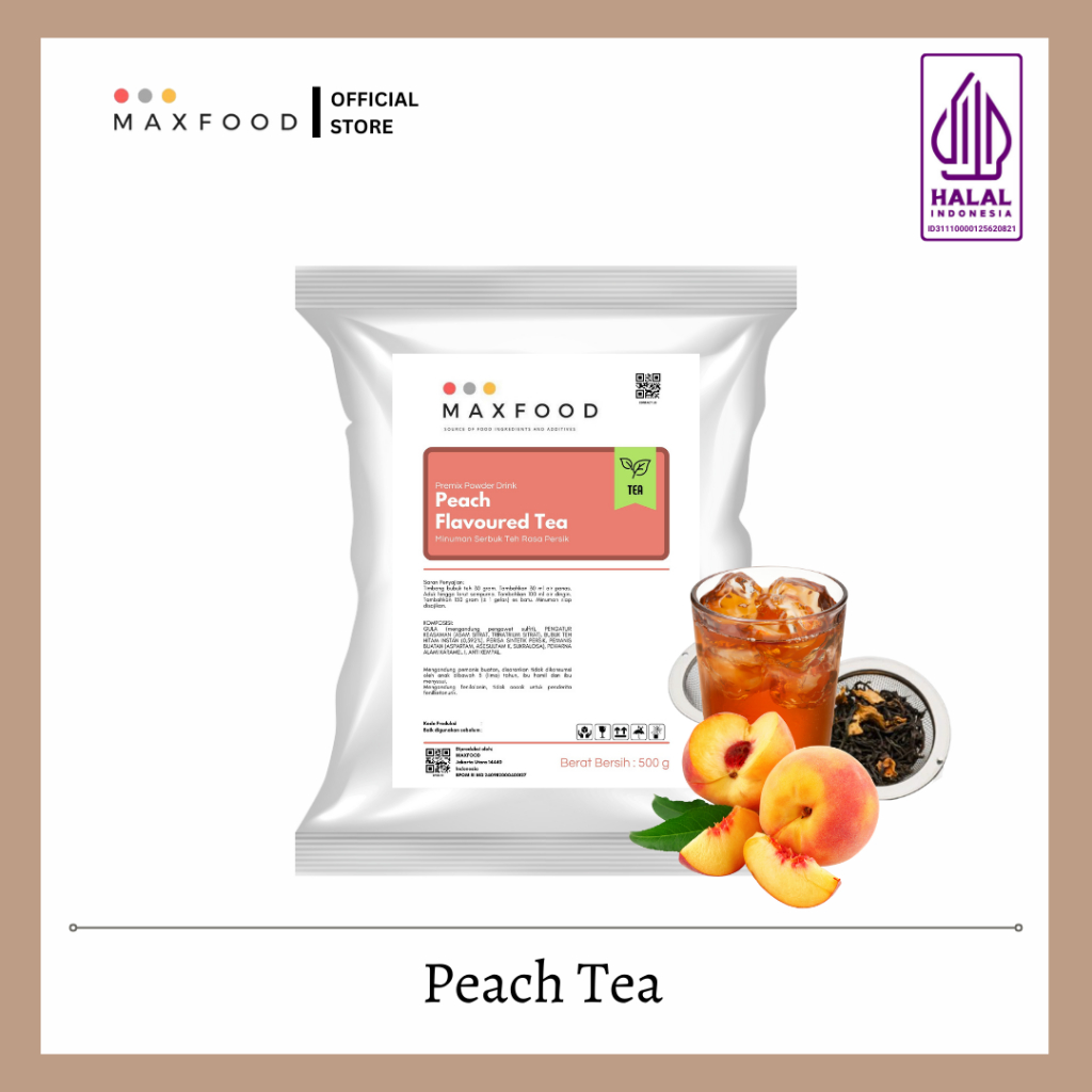 

Peach Tea/ Teh Persik/ Bubuk Minuman Teh Rasa Buah Persik / Peach Tea Powder 500 GR