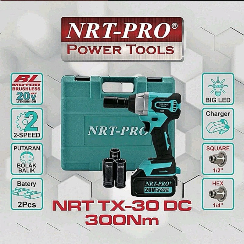 NRT-PRO / BOR CORDLESS IMPACT WRENCH TYPE TX30DC / HEAVY DUTY