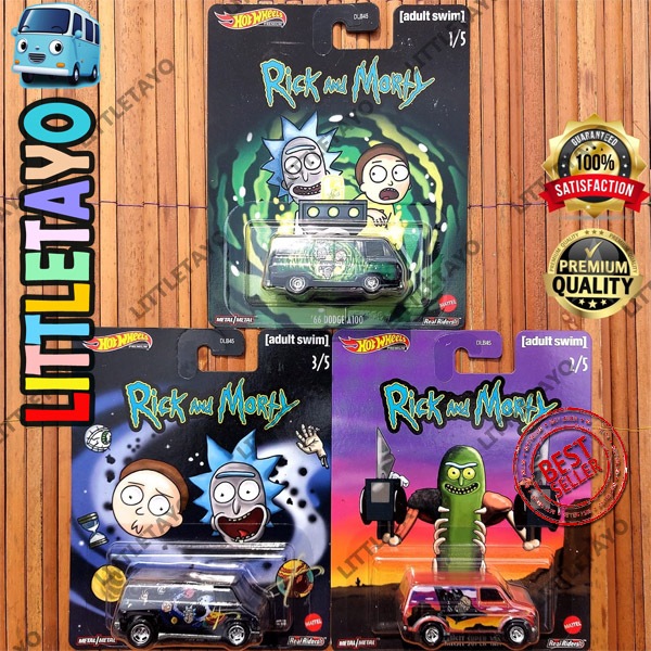 Hot Wheels Rick and Morty VW Volkswagen Drag Bus T1 Panel 66 Dodge Ford Transit Super Van Premium