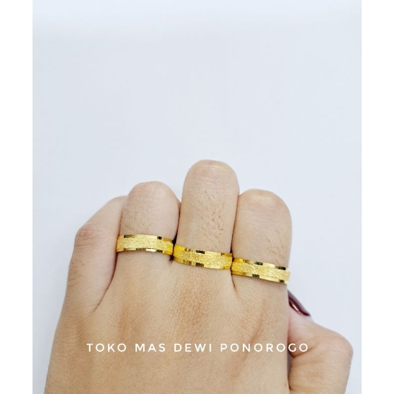 CINCIN RING PASIRAN YELLOW GOLD EMAS ASLI KADAR 8K/375%