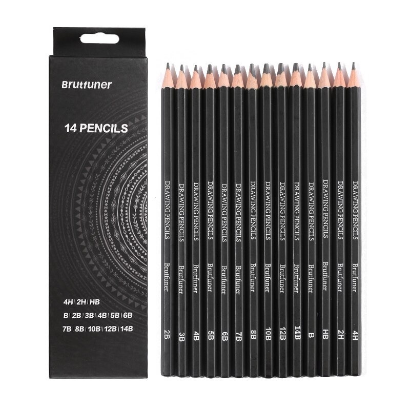 

Brutfuner Pensil Sketsa Set 14 pcs / Sketch Pencil Set 4H-14B