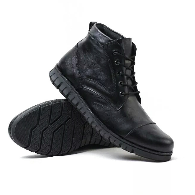 Sepatu Formal Pria Kulit Casual Hitam Tinggi Tali Kerja Kantor Bikers | Sepatu Kulit Pria | Sepatu B