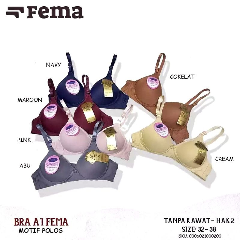 BRA FEMA KAIT 2 CUP A KECIL BUSA SEDANG BH POLOS