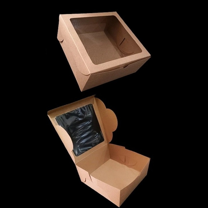 

(10 Pcs) Dus Kue Bolu Brownies Packaging Box Mika Cake Tart Ultah Kotak Hempers Hadiah Laminasi 22x22x10 Cm