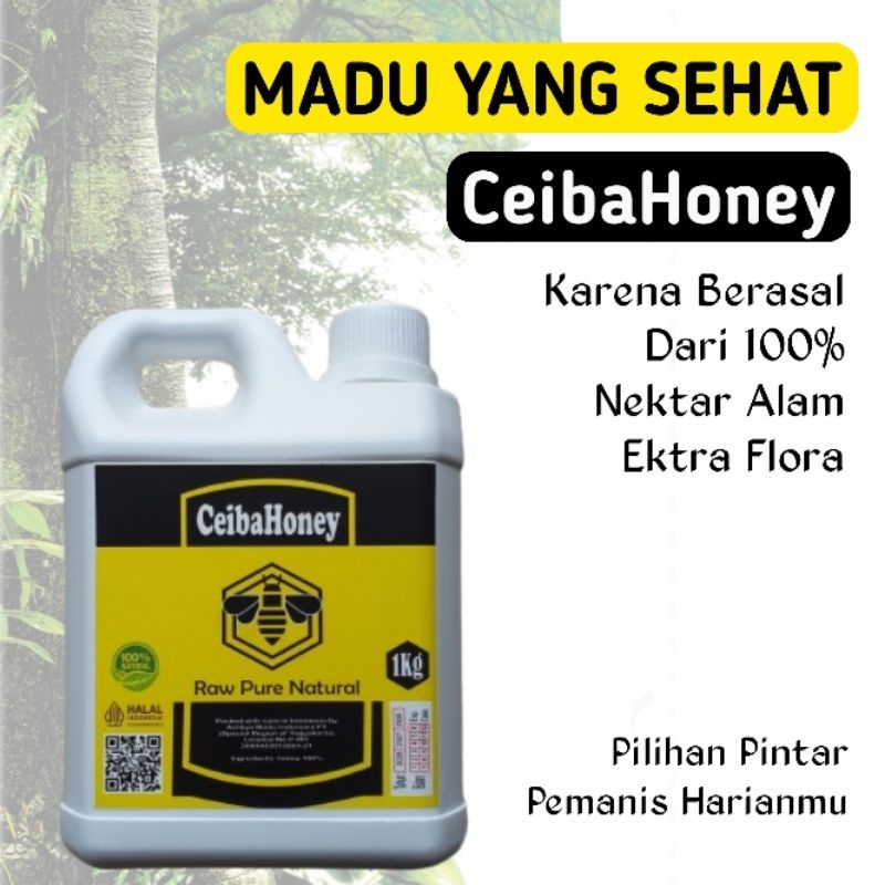 

CEIBA Honey 1kg Madu Nektar Bunga Randu Asli Murni Alami Raw Pure Natural by ASHLIYA MADU INDONESIA