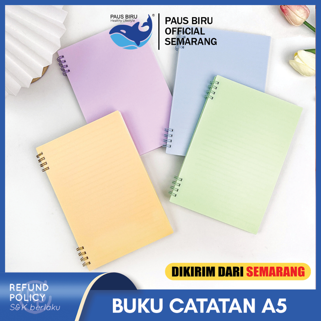 

Paus Biru - AIMILO Buku Tulis Catatan Notebook Ring A5 / Notebook Journal / Buku Tulis A5 Spiral Notebook Aesthetic / Spiral Buku Agenda A5
