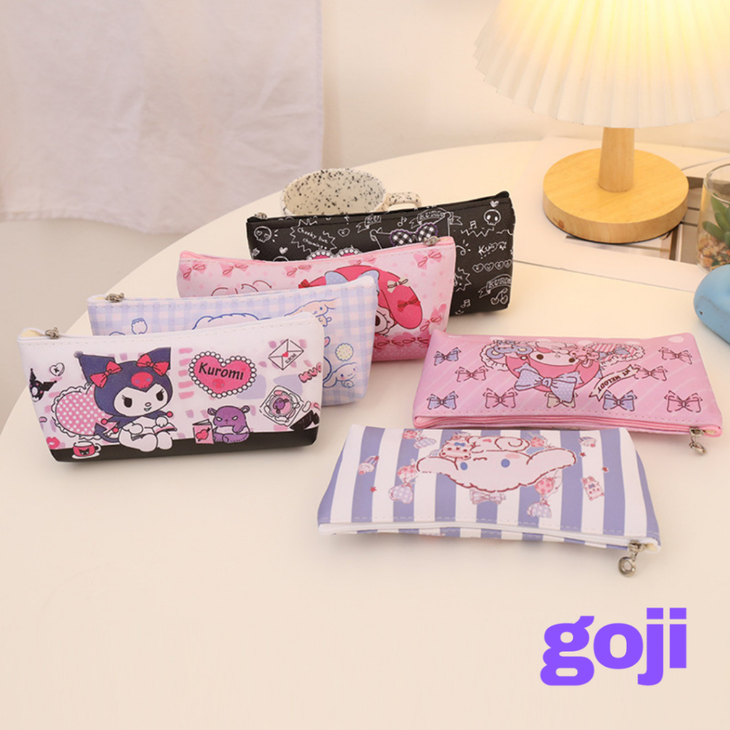 

GOJI Tempat Kotak Pensil Sanrio Japan Cinnamoroll My Melody Kuromi Resleting Bahan Tebal Cute Character Karakter Lucu