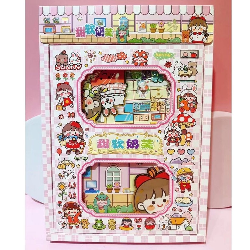 

Sticker Buku Spiral Karakter Momo 2 DCute 4 in1 Aesthetic