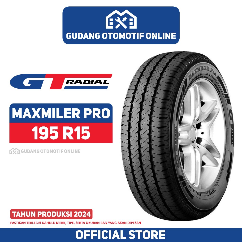 Ban GT Radial Maxmiler Pro 195 R15 Ban Mobil Traga Ring 15