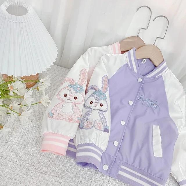 Jaket Varsity Anak Reglan Jaket Kancing Simple Elegan Cewek Cowok KELINCI LUCU Baju Hangat Anak Jake