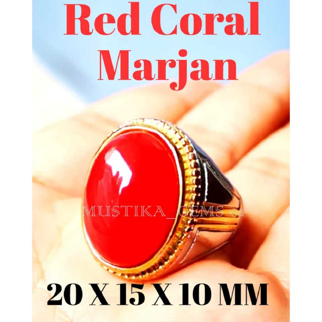 Cincin Pria BATU CINCIN RED MARJAN ASLI SUPER MEWAH TERMURAH