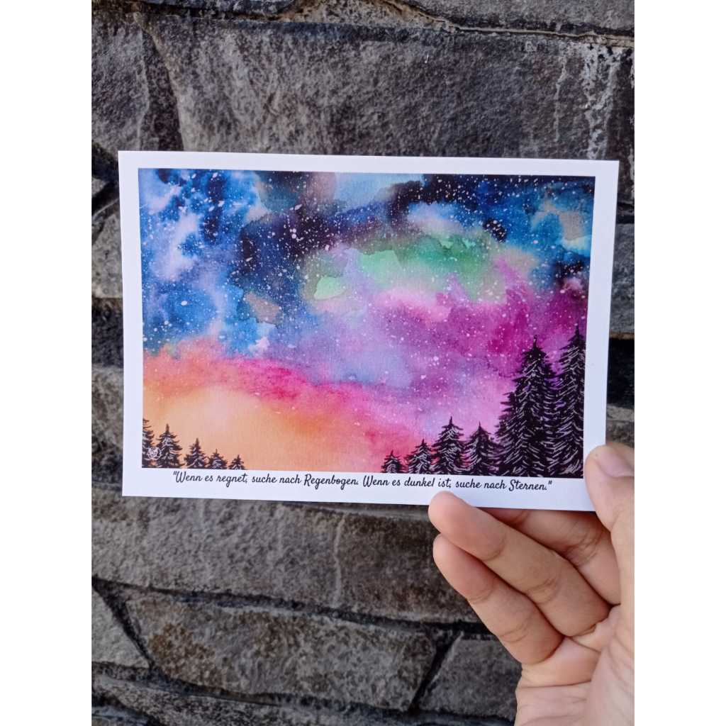 

Sky painting with message Postcard / Kartu Pos Ilustrasi