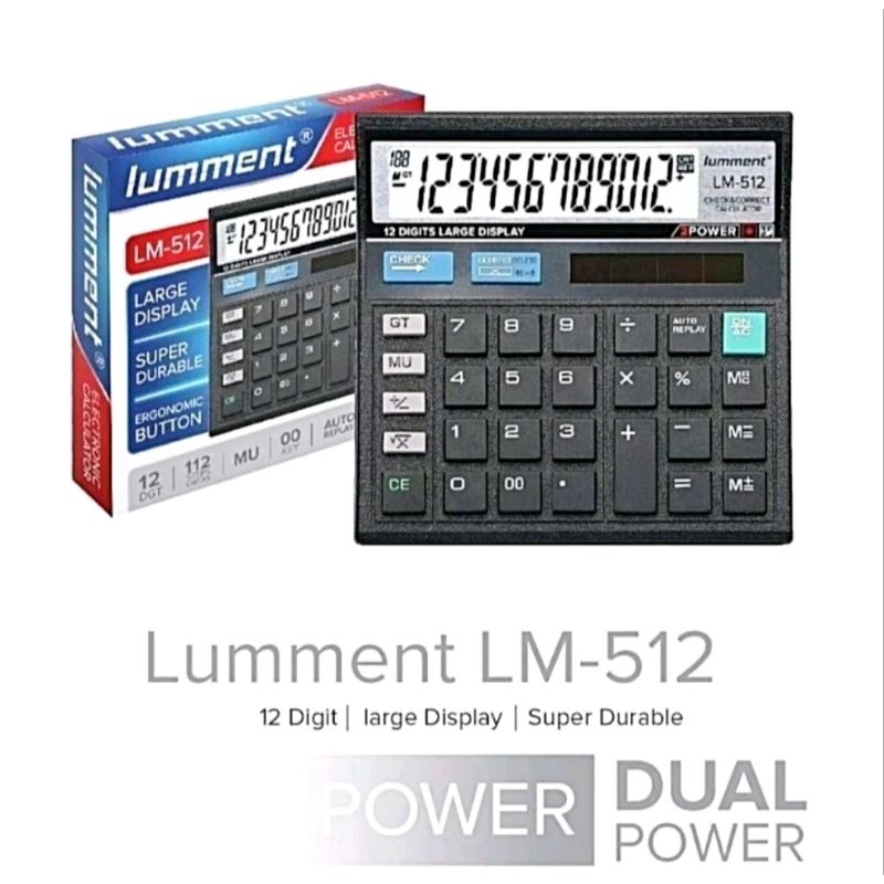 

KALKULATOR LUMMENT 12 DIGIT LM512 / KALKULATOR MEJA
