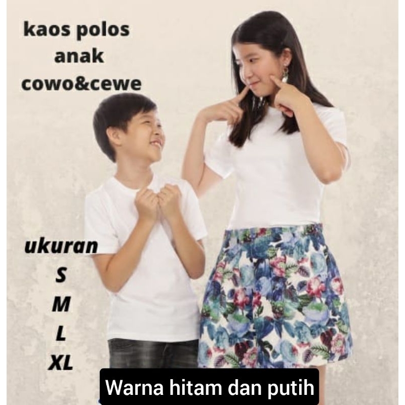 baju kaos dalam oblong polos anak cewek cowok warna hitam putih