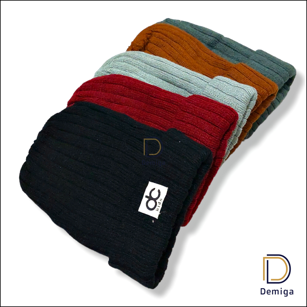 Topi Kupluk Bayi Anak Laki Laki Perempuan Umur 6 12 bulan 1 2 3 Tahun Rajut Lapis Dobel Premium Lipa